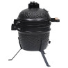 Ceramiczny grill kamado z wędzarnią, 2-w-1, 56 cm, czarny