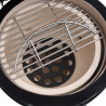 Ceramiczny grill kamado z wędzarnią, 2-w-1, 56 cm, czarny