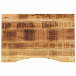 Blat biurka, z wycięciem, 100x60x2,5 cm, surowe drewno mango