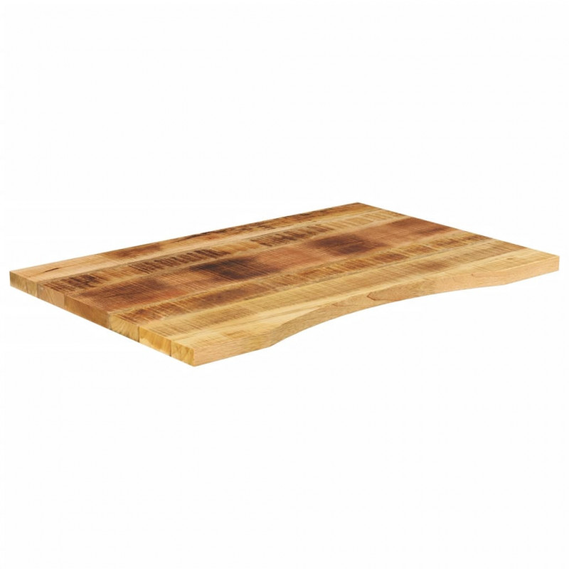 Blat biurka, z wycięciem, 100x60x2,5 cm, surowe drewno mango