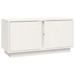 Szafka pod telewizor, biała, 80x35x40,5 cm, lite drewno sosnowe