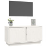 Szafka pod telewizor, biała, 80x35x40,5 cm, lite drewno sosnowe