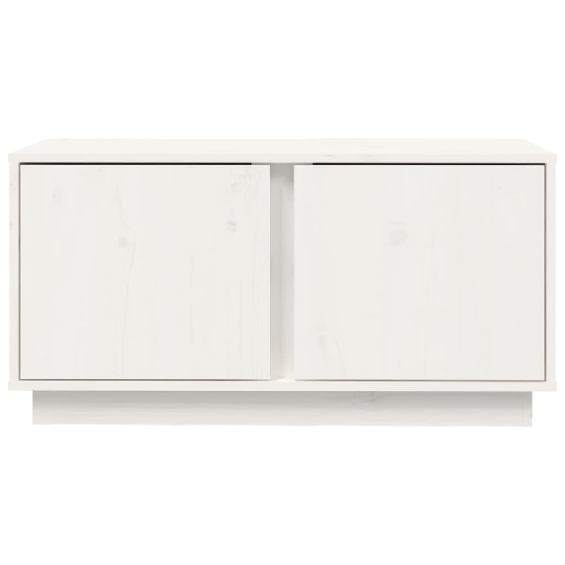 Szafka pod telewizor, biała, 80x35x40,5 cm, lite drewno sosnowe