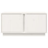 Szafka pod telewizor, biała, 80x35x40,5 cm, lite drewno sosnowe