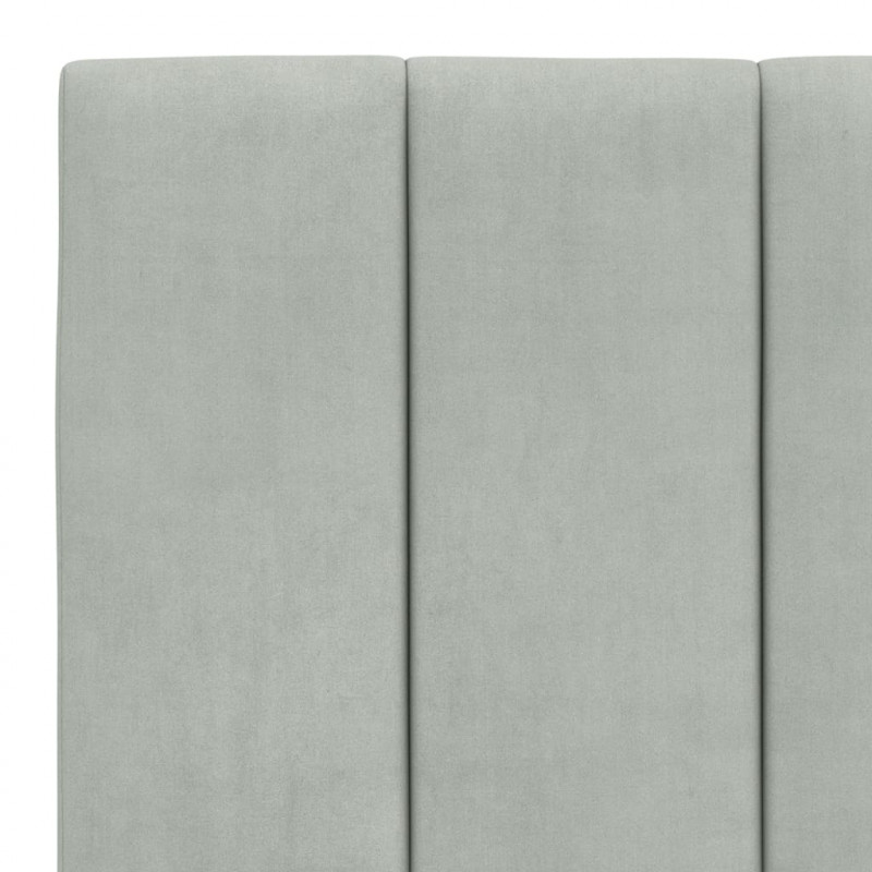 Rama łóżka bez materaca, jasnoszara, 180x200 cm, aksamitna