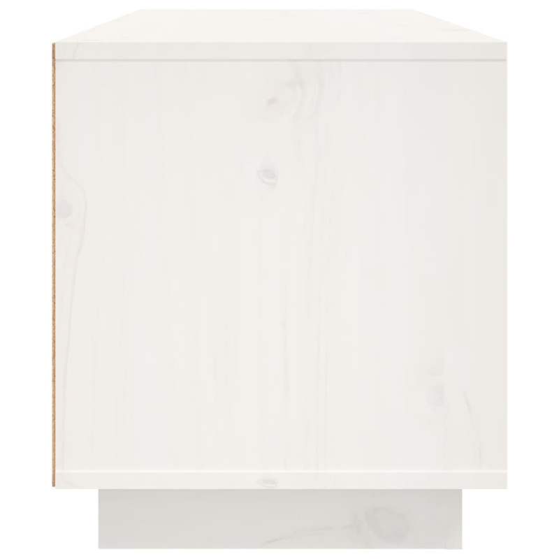 Szafka pod telewizor, biała, 80x35x40,5 cm, lite drewno sosnowe