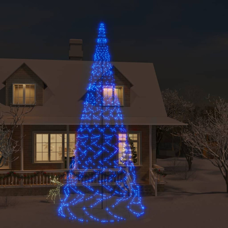 Choinka do montażu na maszcie, 3000 niebieskich LED, 800 cm