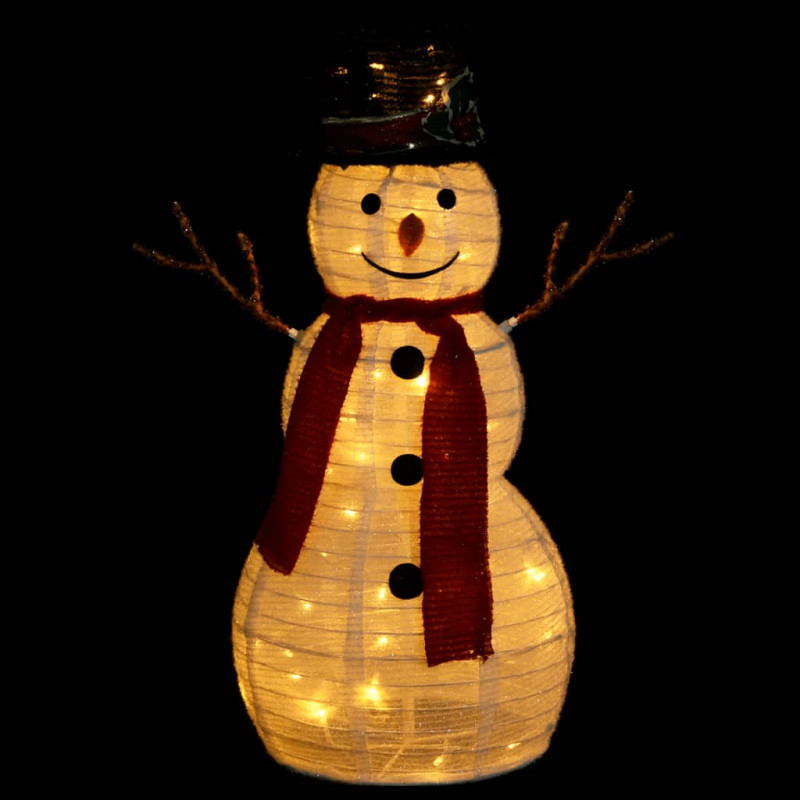 Dekoracja świąteczna, bałwan z LED, luksusowa tkanina, 60 cm