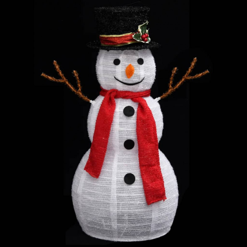 Dekoracja świąteczna, bałwan z LED, luksusowa tkanina, 60 cm
