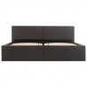 Rama łóżka z podnośnikiem, szara, sztuczna skóra, 160 x 200 cm