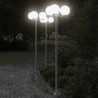 Stojące lampy ogrodowe, 3 szt, srebrne, 215 cm, stal nierdzewna