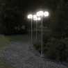 Stojące lampy ogrodowe, 3 szt, srebrne, 215 cm, stal nierdzewna