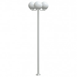 Stojące lampy ogrodowe, 3 szt, srebrne, 215 cm, stal nierdzewna