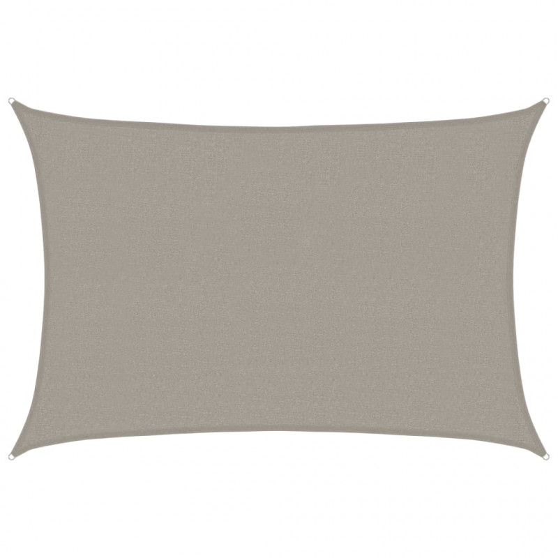 Żagiel przeciwsłoneczny, 160 g/m², jasnoszary, 2,5x4 m, HDPE