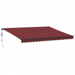 Automatycznie zwijana markiza z LED, burgundowa, 450x350 cm