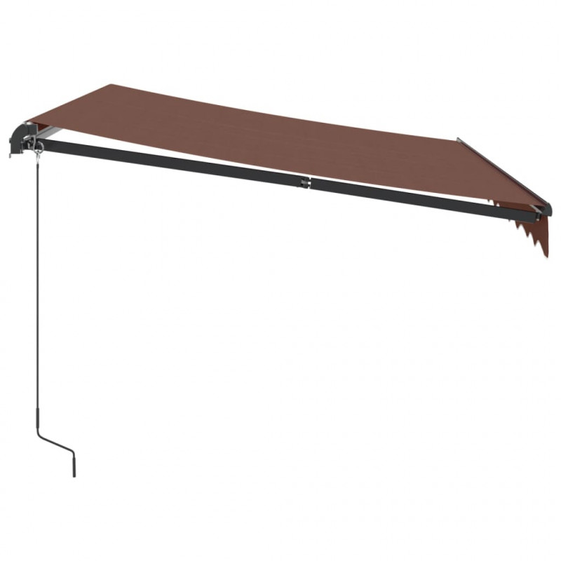 Ręcznie zwijana markiza z LED, brązowa, 300x250 cm