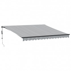 Automatyczna markiza z LED, antracytowo-biała, 400x350 cm