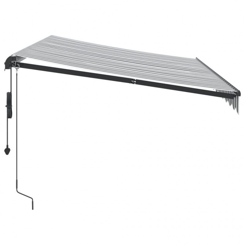Automatyczna markiza z LED, antracytowo-biała, 350x250 cm