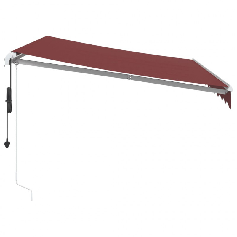 Automatycznie zwijana markiza z LED, burgundowa, 300x250 cm