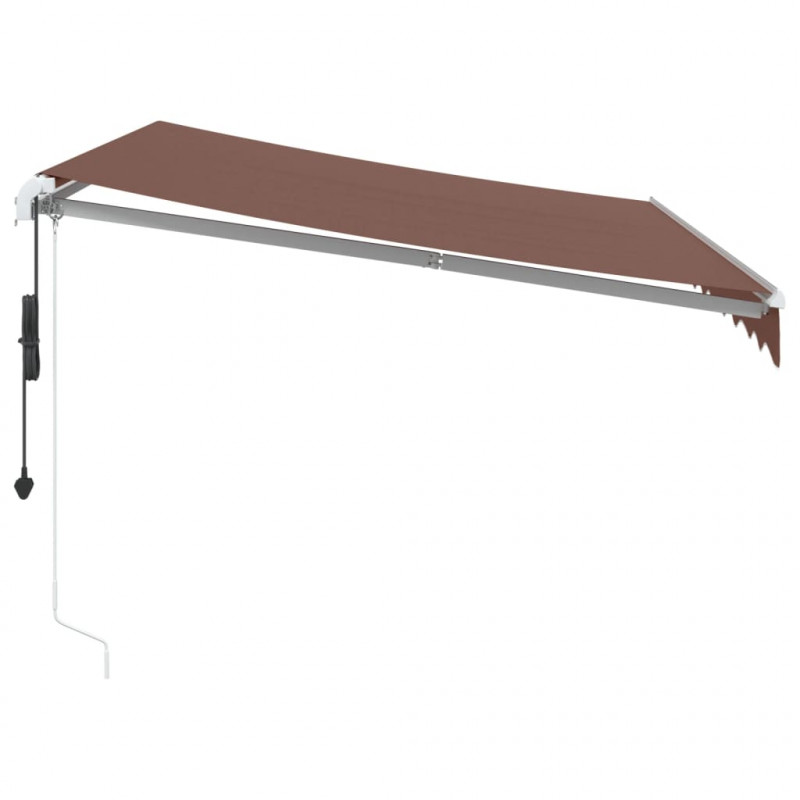 Automatycznie zwijana markiza z LED, brązowa, 300x250 cm