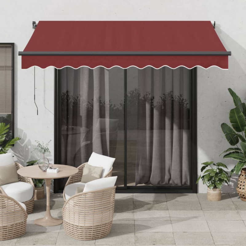 Automatycznie zwijana markiza z LED, burgundowa, 350x250 cm