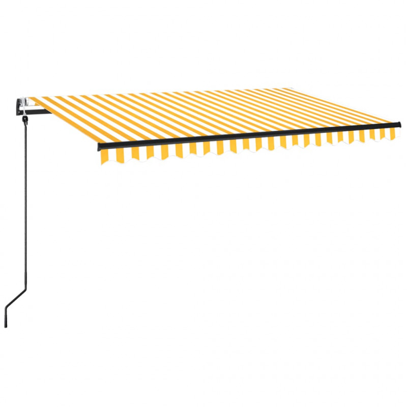 Automatycznie zwijana markiza, 450x350 cm, żółto-biała