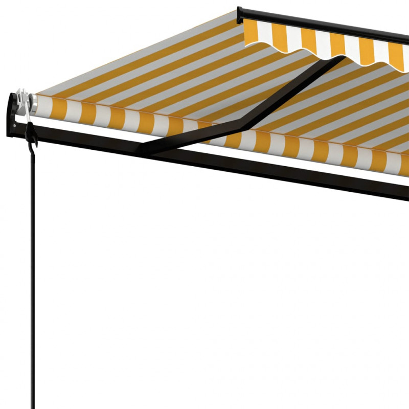 Automatycznie zwijana markiza, 450x350 cm, żółto-biała