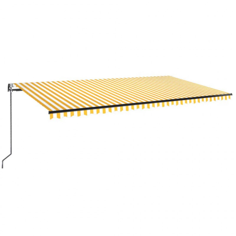 Automatycznie zwijana markiza, 600x350 cm, żółto-biała