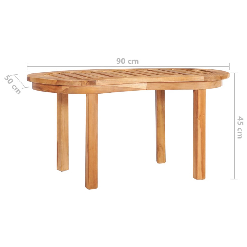 Stolik kawowy, 90 x 50 x 45 cm, lite drewno tekowe