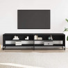 Szafka pod TV, czarna, 180,5x40x46 cm, materiał drewnopochodny