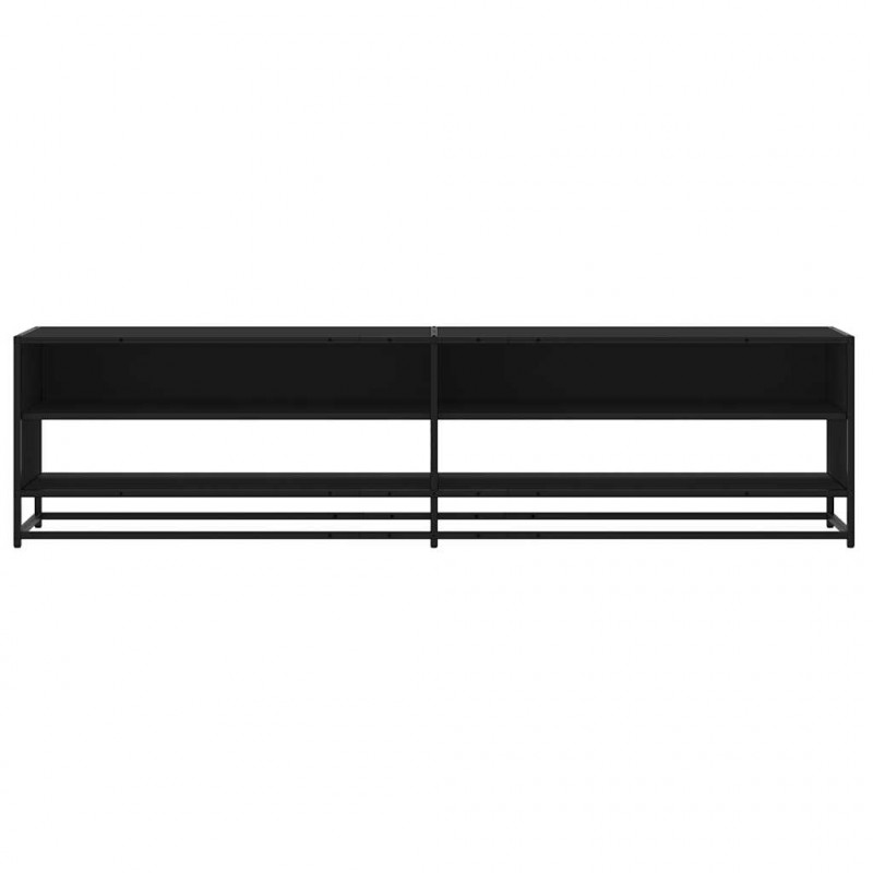 Szafka pod TV, czarna, 180,5x40x46 cm, materiał drewnopochodny