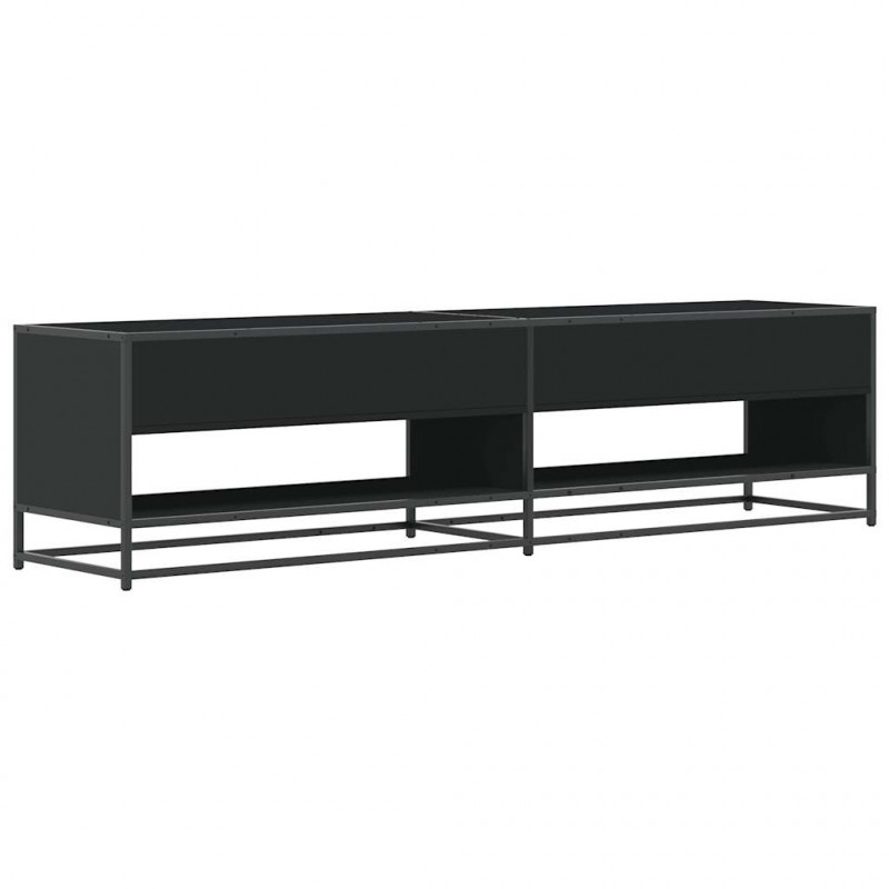 Szafka pod TV, czarna, 180,5x40x46 cm, materiał drewnopochodny