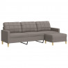 3-osobowa sofa z podnóżkiem, kolor taupe, 210 cm, tkaniną