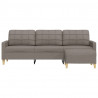 3-osobowa sofa z podnóżkiem, kolor taupe, 210 cm, tkaniną