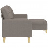 3-osobowa sofa z podnóżkiem, kolor taupe, 210 cm, tkaniną