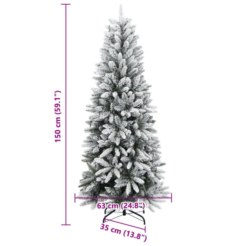 Sztuczna choinka, ośnieżona, 150 lampek LED, 150 cm