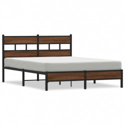 Łóżko bez materaca, brązowy dąb, 140x200 cm