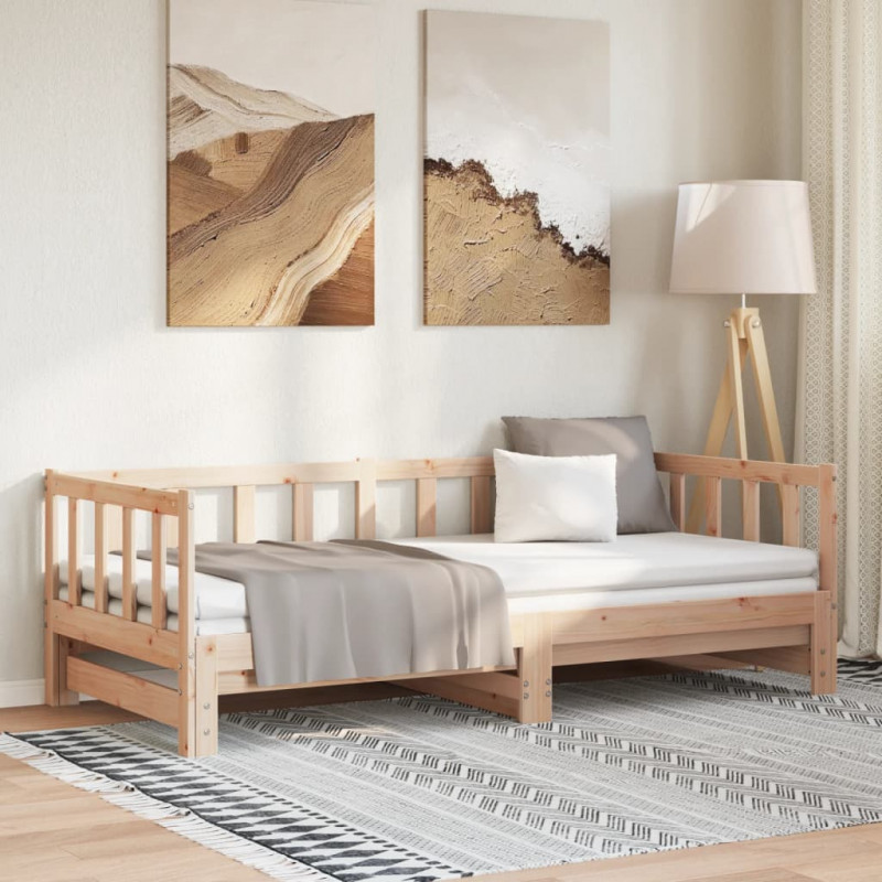 Łóżko rozsuwane, 2x(90x200) cm, lite drewno sosnowe