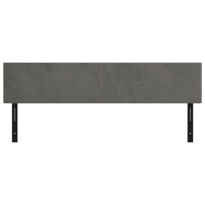 Wezgłowia do łóżka, 2 szt., ciemnoszare, 100x5x78/88cm, aksamit