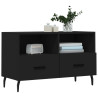 Szafka pod TV, czarna, 80x36x50 cm, materiał drewnopochodny