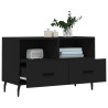 Szafka pod TV, czarna, 80x36x50 cm, materiał drewnopochodny