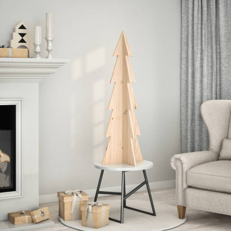 Drewniana choinka do udekorowania, 112 cm, lite drewno sosnowe