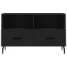 Szafka pod TV, czarna, 80x36x50 cm, materiał drewnopochodny