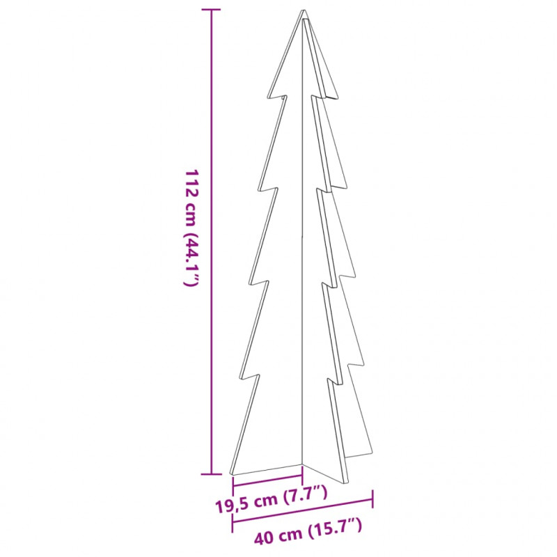 Drewniana choinka do udekorowania, 112 cm, lite drewno sosnowe