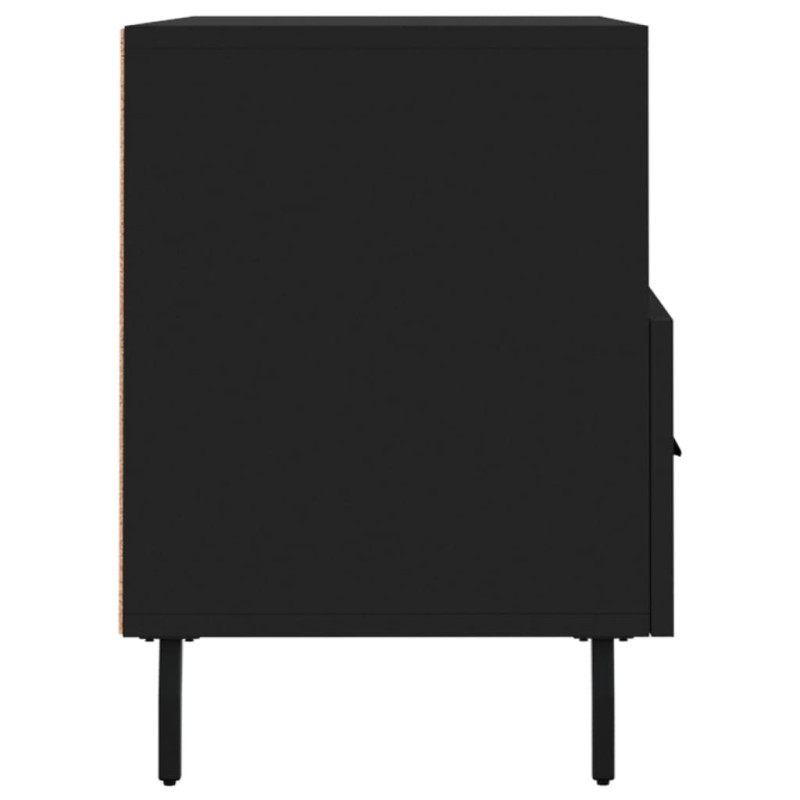 Szafka pod TV, czarna, 80x36x50 cm, materiał drewnopochodny