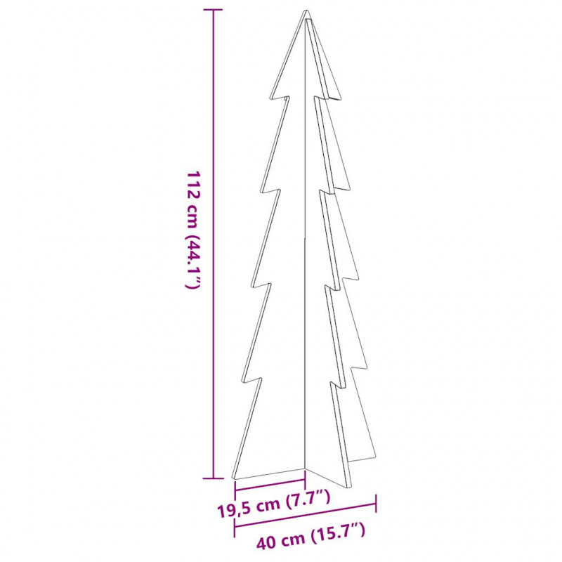 Drewniana choinka do udekorowania, woskowy brąz, 112 cm, sosna