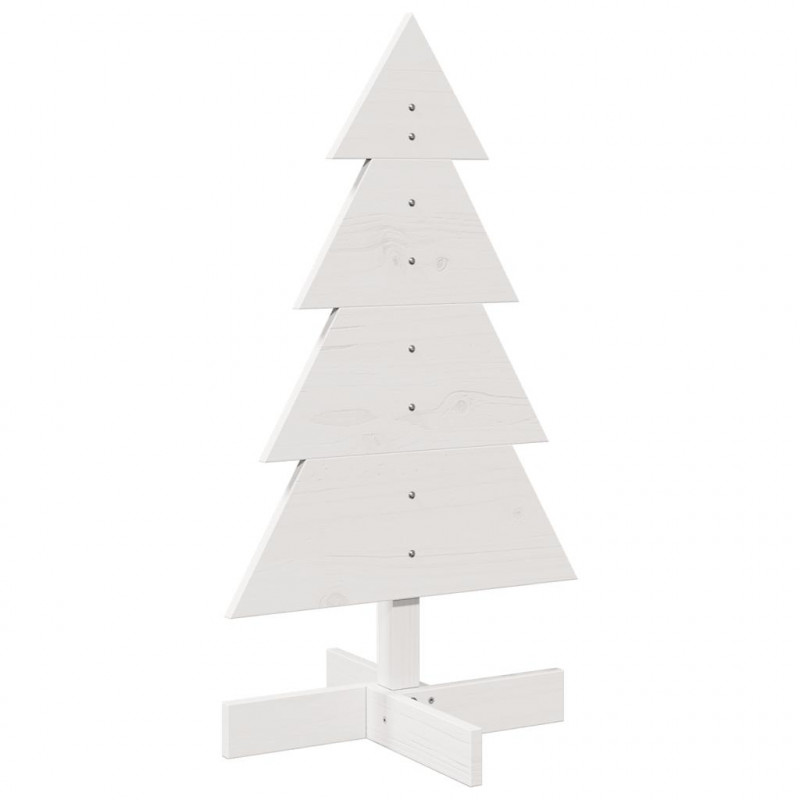 Drewniana choinka do udekorowania, biała, 80 cm, sosnowa
