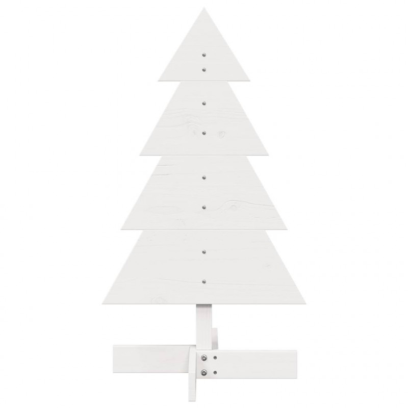 Drewniana choinka do udekorowania, biała, 80 cm, sosnowa