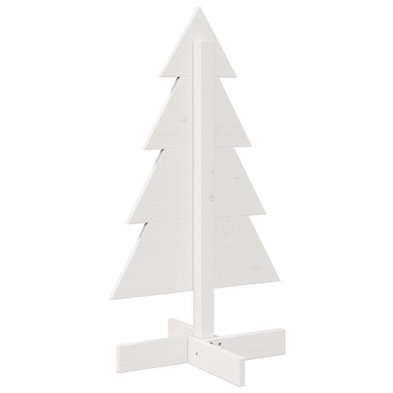 Drewniana choinka do udekorowania, biała, 80 cm, sosnowa