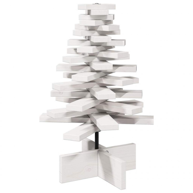 Drewniana choinka do udekorowania, biała, 60 cm, sosnowa